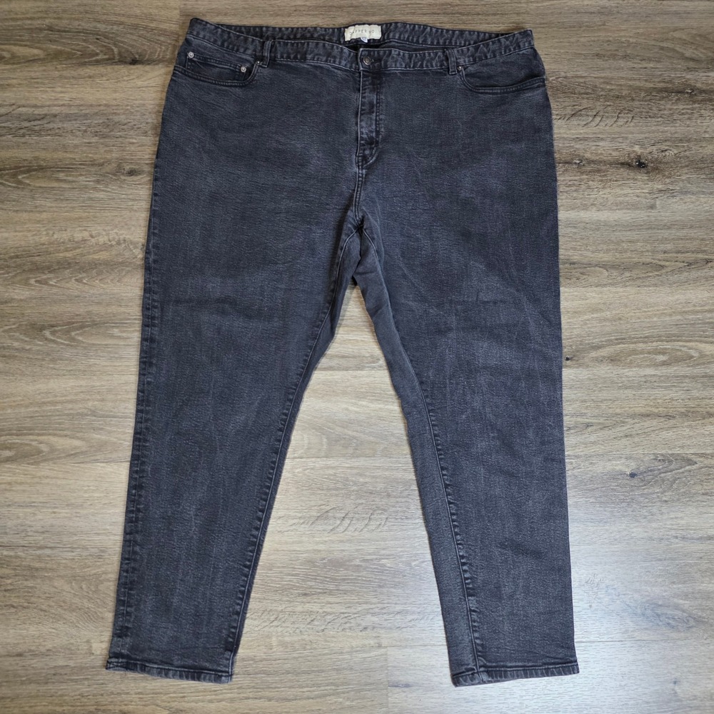 Dapper Boi Unisex 52 Slim Straight Jeans Charcoal Gray Faded Denim 5-Pocket Pant